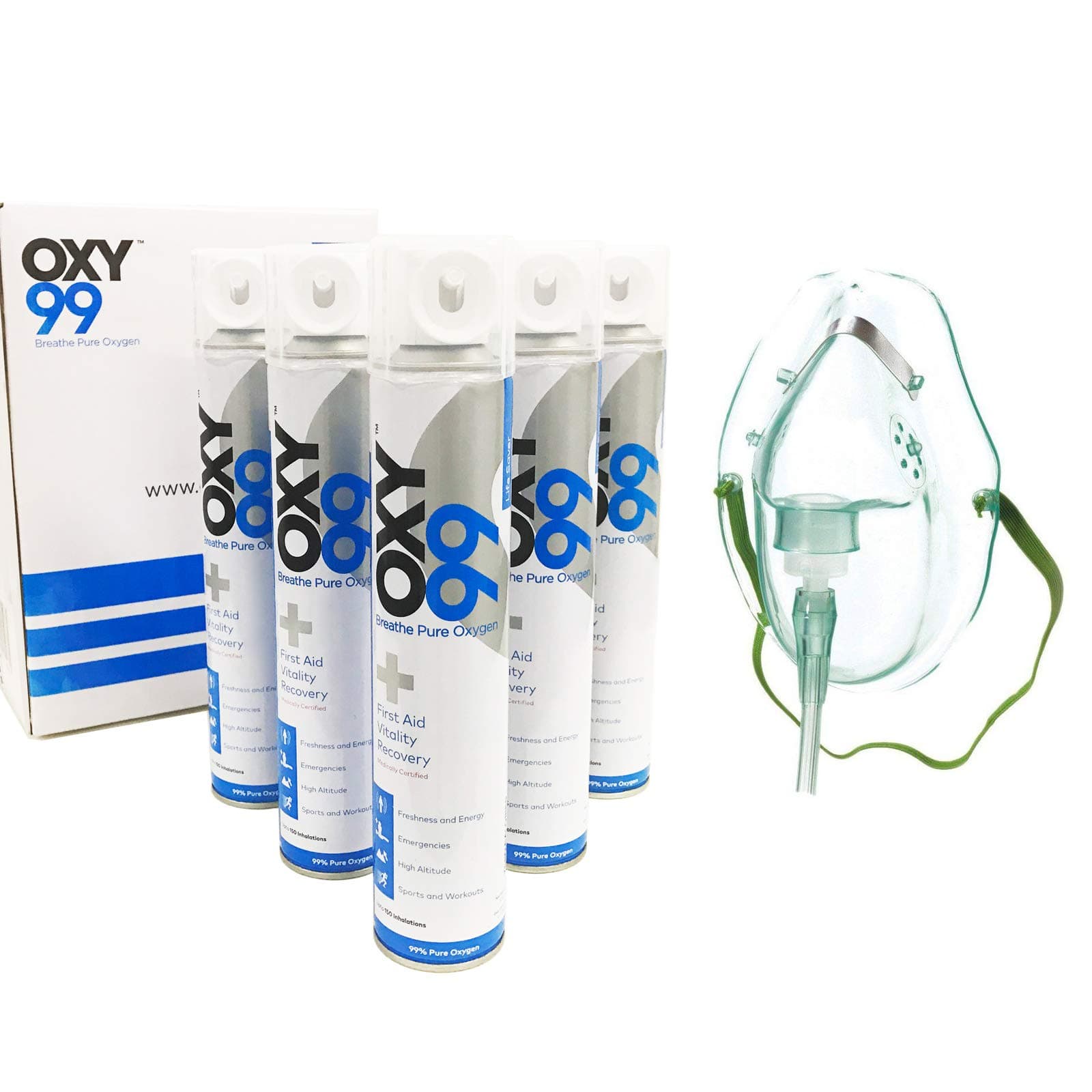 OXY99 Portable Lightweight Oxygen Cylinder Cans (Pack of 48 cans) Medical Oxygen Cylinder For Home | Total 288 litres Oxygen | Useful for High Altitude and Sports |