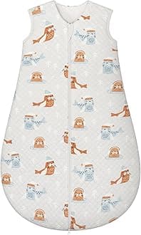 Baby Sleeping Bag 2.5 Tog 12-18 Months Newborn Sleeping Bag 100% Cotton Sleep Sack for Winter Warm and Comfortable Khaki Seal