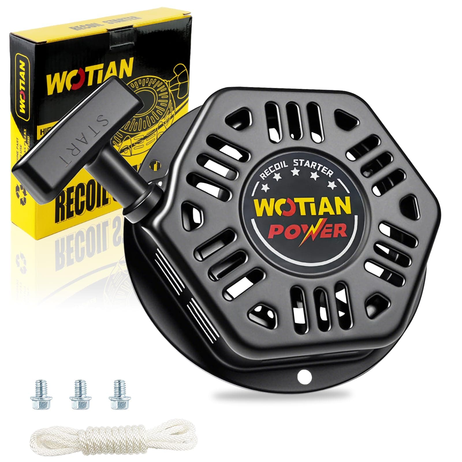 WOTIAN Recoil Starter Compatible with Champion 212cc 196cc 224cc Pull Start Assembly Generator Parts 3500w 4000w Part#22.061000.00