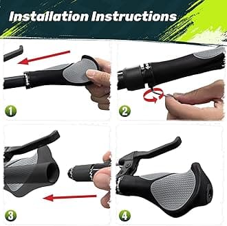 SAPLIZE Bike Handlebar Grips, Multi Colors/Design Optional, Ergonomic Design, Aluminum Double Lock-on, Mountain Bike Grips, MTB BMX Downhill Foldable Urban Bicycles Grips, Scooter Grips