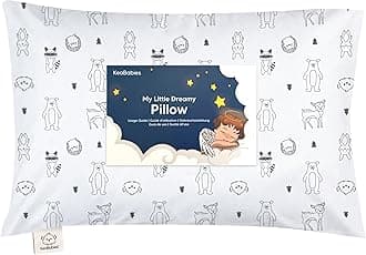 KeaBabies Toddler Pillow with Pillowcase - 13X18 Soft Organic Cotton Baby Pillows for Sleeping - Machine Washable - Toddlers, Kids, Boy, Girl - Perfect for Travel, Toddler Cot, Bed Set (KeaFriends)