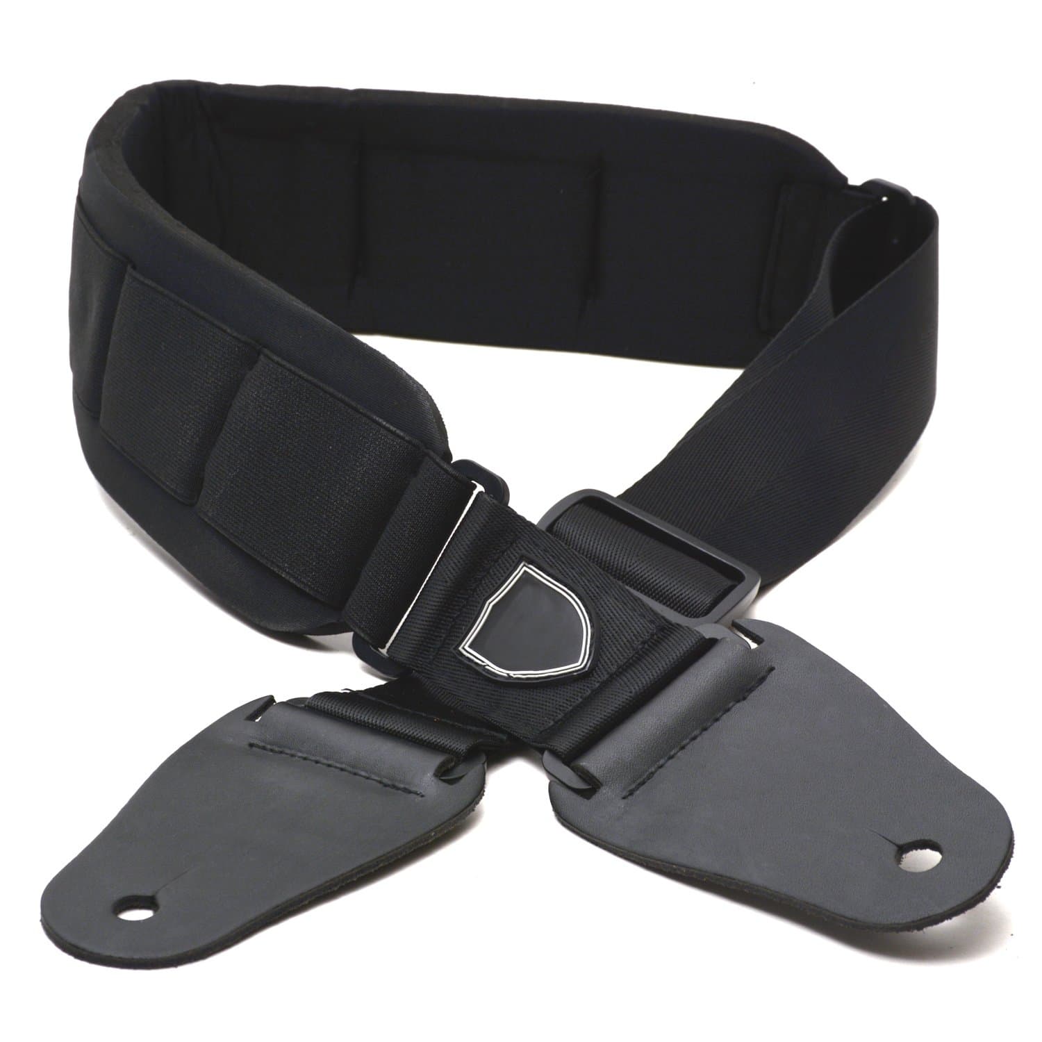 Elagon (PAD+) Black Padded Strong and Comfortable Guitar Strap for Electric, Acoustic and Bass Guitar.