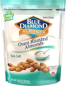 Blue Diamond Almonds Oven Roasted Snack Nuts, Sea Salt, 16 Oz Resealable Bag (Pack of 1)