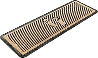 - Onlymat, Weatherproof Polypropylene Doormat with Shoe Design & Anti Skid Rubber Backing, Large Rectangular Entryway Rug for Entrance, Patio, Bedroom, Living Room, Black and Beige, 40 cm×120 cm
