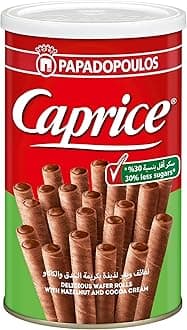 Caprice Classic Wafer Rolls with Hazelnut and Cocoa Cream 30% Less Sugar 115g