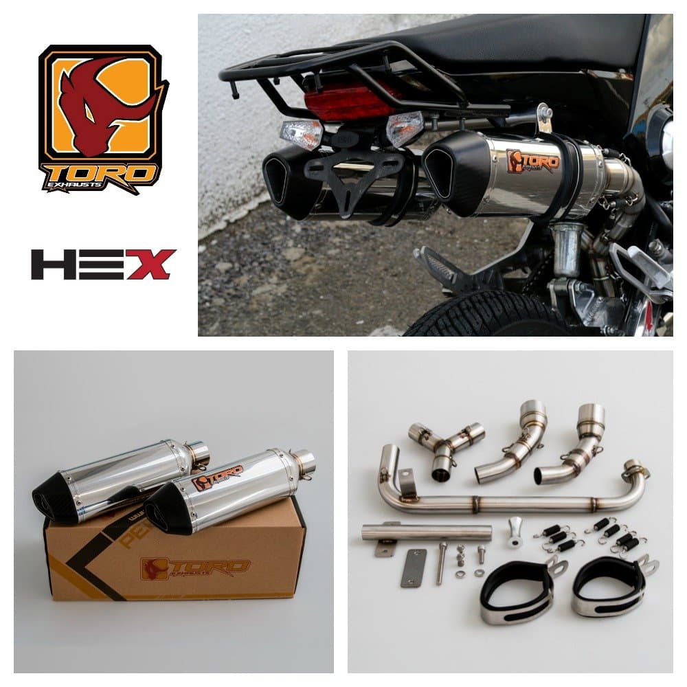 Toro T1 MS-Hex Stainless/Carbon Cap 1:2 Twin Exit Full System compatible with Honda MSX 125 13-16