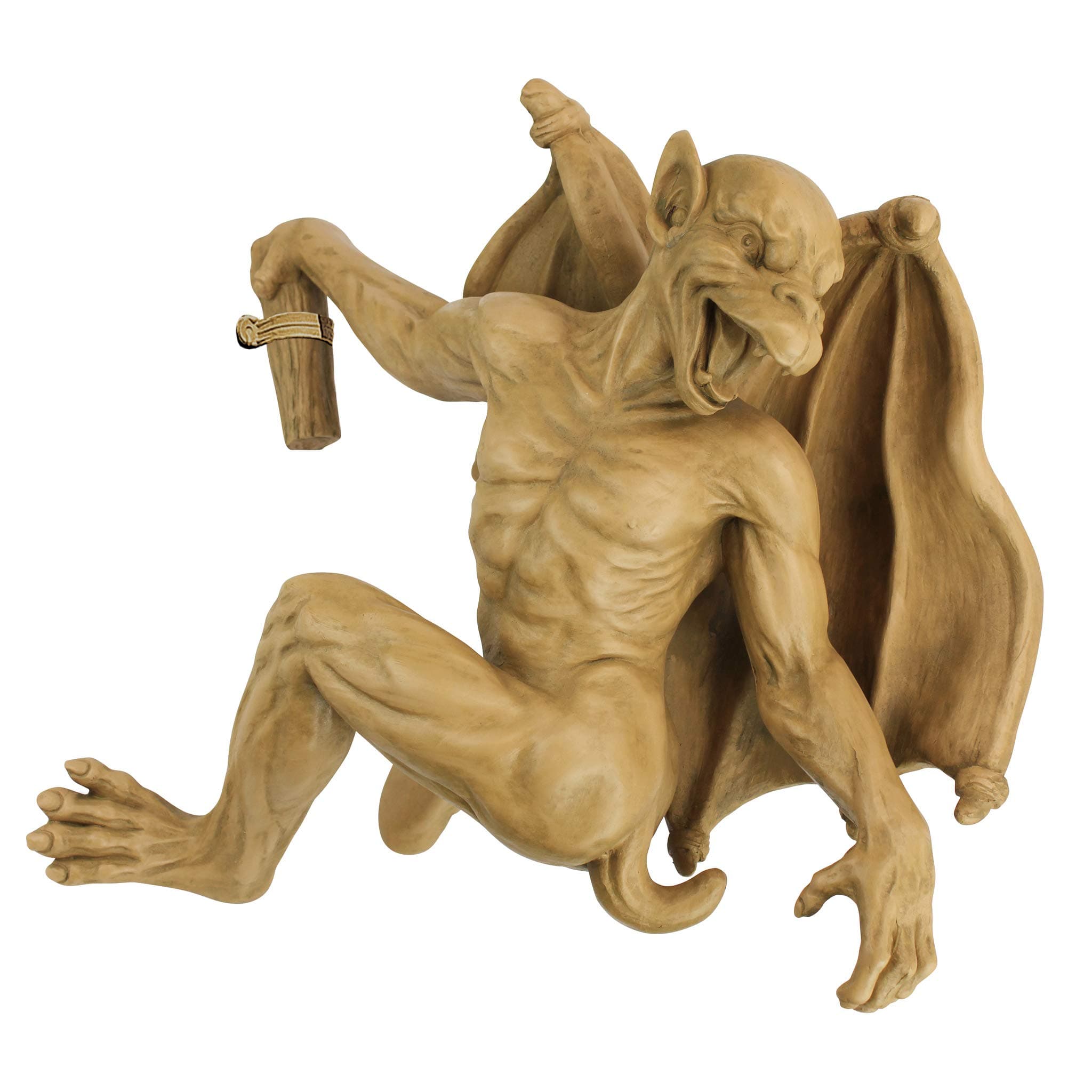 Design Toscano Gaston the Gothic Gargoyle Climber Wall Mount Hanging Statue, Large, 16 Inches Tall, Cast Stone Resin, Gothic Stone