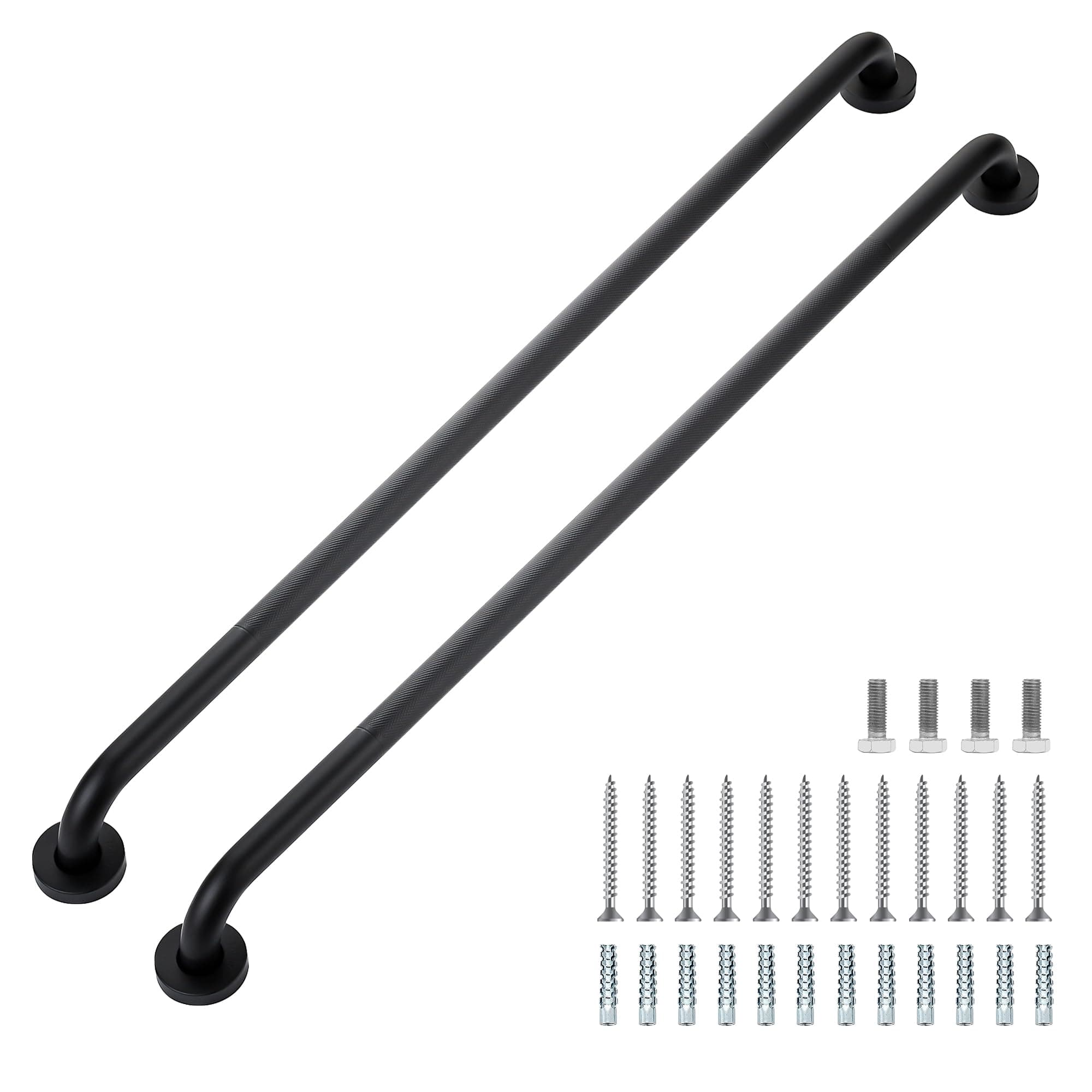 Grab Bars for Shower, 2 Pack 36-Inch Anti Slip Shower Handles for Elderly, Safety Shower Grab Bar, Stainless Steel Handicap Grab Bars for Bathroom (Black 1" Diameter)
