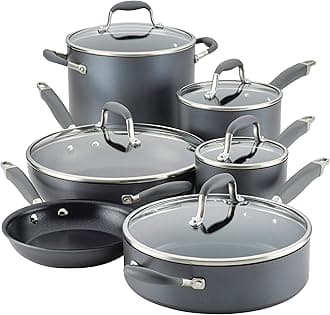 Advanced Home Hard Anodized Nonstick Pots and Pans/Cookware Set, 11 Piece - Moonstone