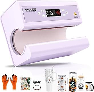 AKEYDIY Auto Tumbler Heat Press Machine 30OZ Mug Press Automatic Press & Release, Temp & Time Setting, Cup Transfer Machine for 11-30OZ Ceramic, Glass, w/Sublimation Papers, Heat Tape & Gloves