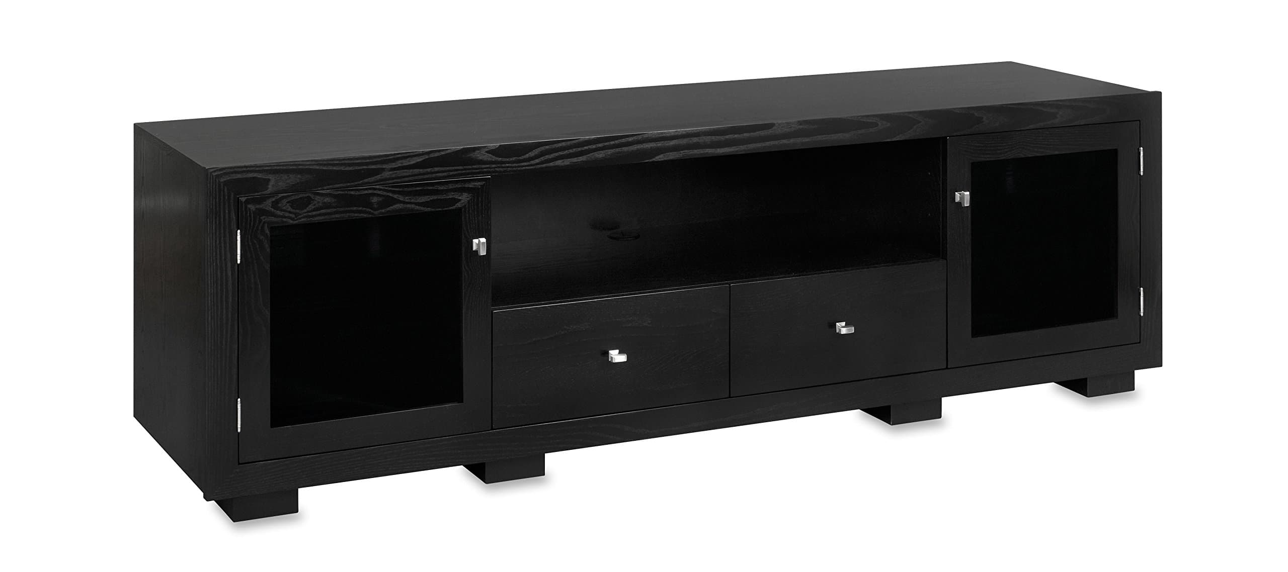 Haven EX 82-inch Solid Wood TV Stand/TV Console/Media Console for Flat Screen TVs to 90-inch (Black on Ash)