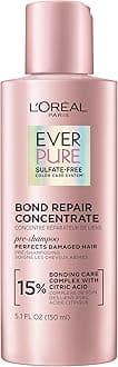 Sulfate Free Bond Repair Pre Shampoo Treatment, Hair Repair for Colored, Bleached or Damaged Hair, EverPure, 5.1 Fl Oz