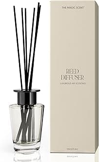 Mahogany & Teakwood Reed Diffuser for Home - Luxury Scent Diffuser with Premium Fiber Reeds for Lasting Gentle Dispersal - Natural, Toxin-Free Aroma Inspired by Ambercrombie & Fitch