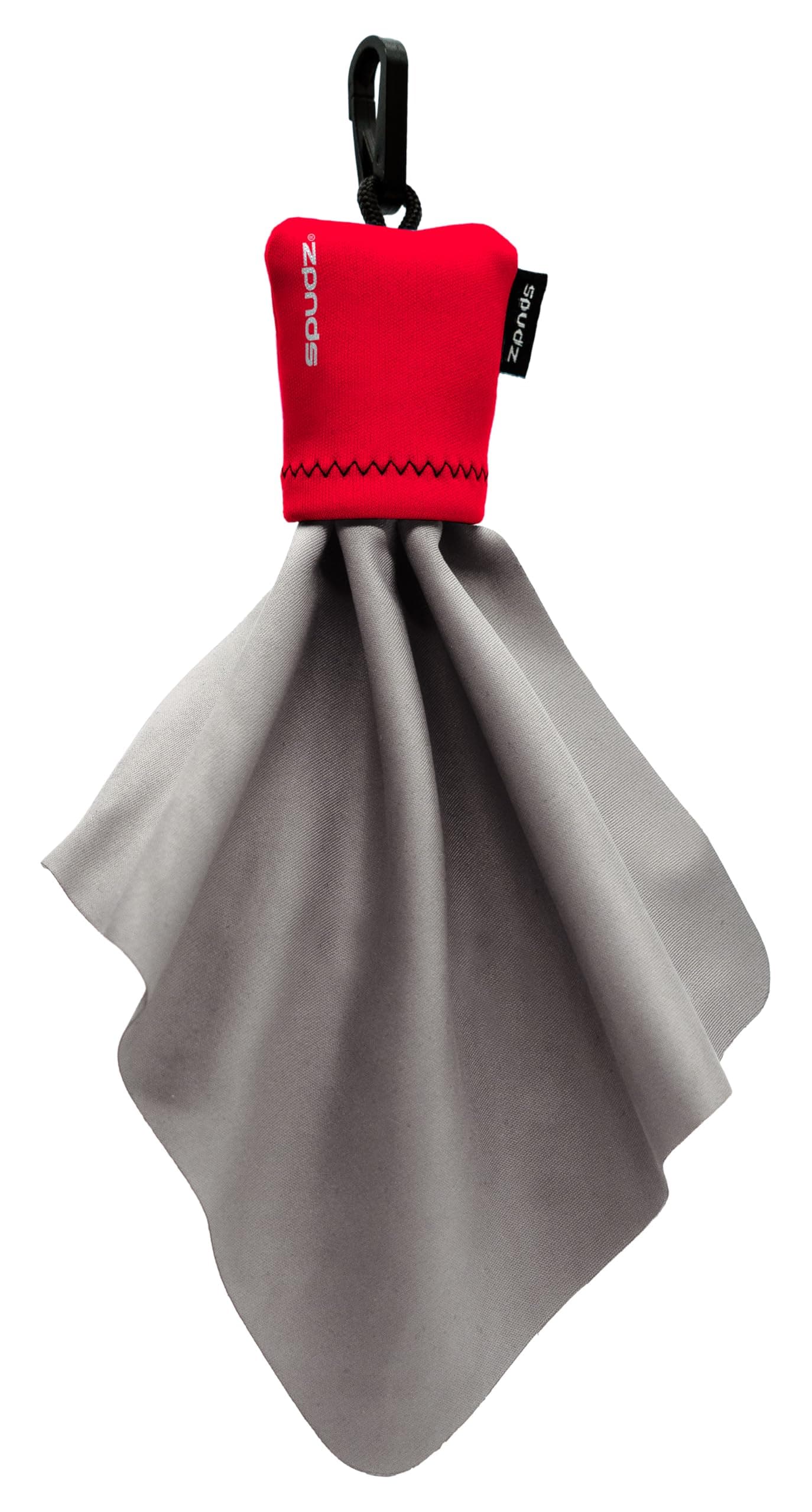 Classic Microfiber Lens Cleaner – Clip-On Pouch, Washable – for Binoculars, Scopes, Glasses, Screens | Red, 6 x 6 Inch