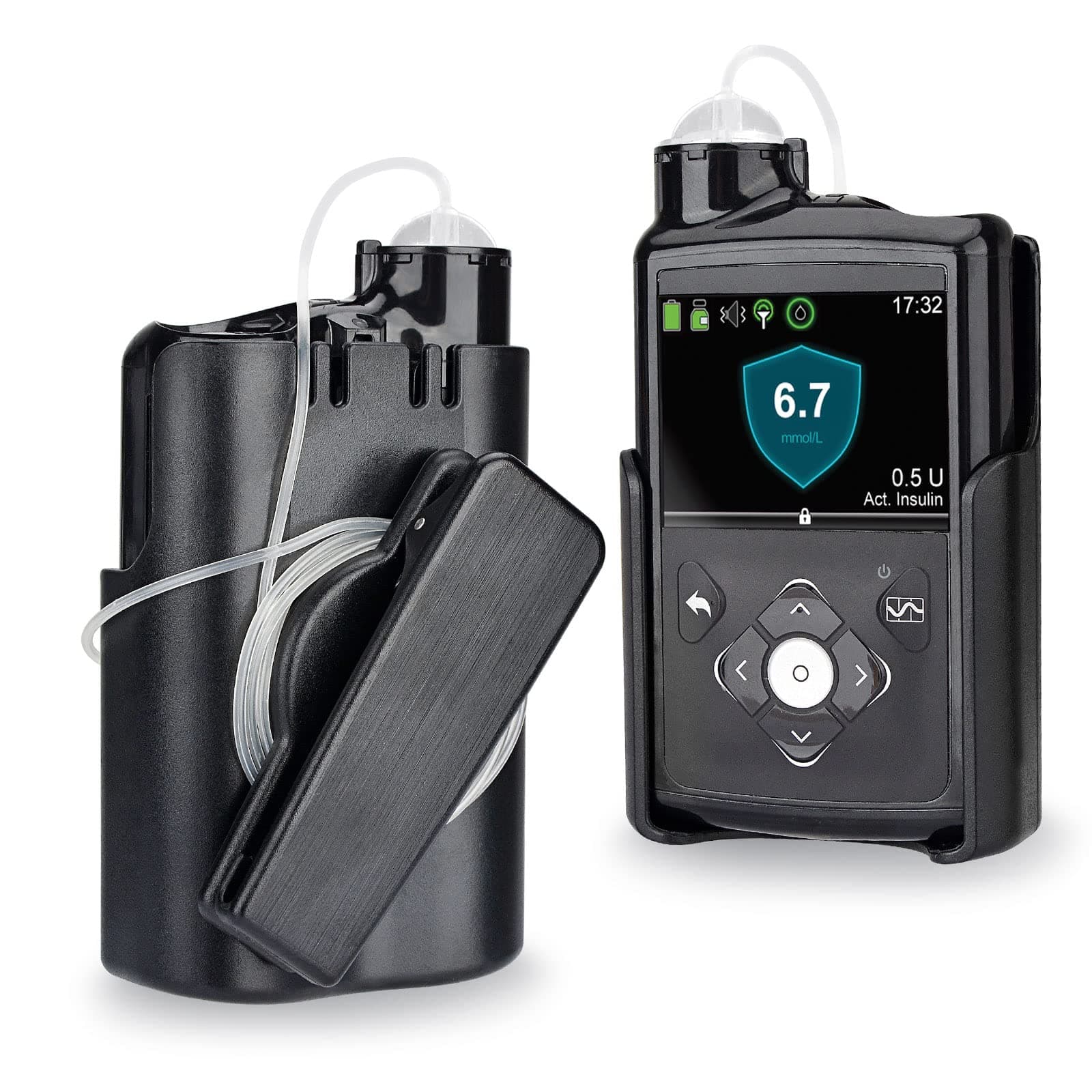 Insulin Pump Holder 360° Rotatable, Insulin Pump Case with Clip for Medtronic MiniMed 630G 640G 670G 770G, Sturdy and Durable Clip (Black)