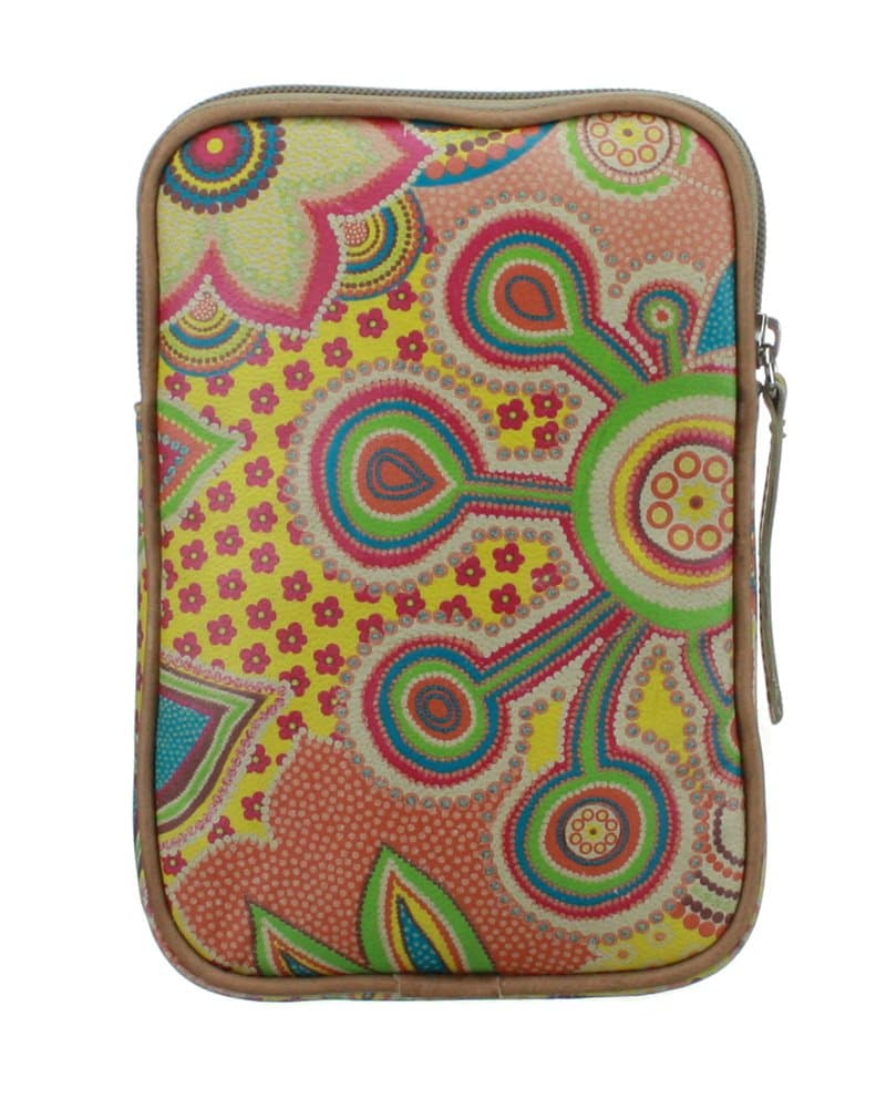 Cofi - Colorful Flowers - Ipad Mini and Kindle Case Made From Genuine Leather