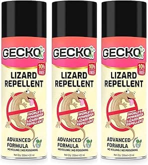 Gecko India's First Aerosol Based Lizard Spray Herbal Lizard Repellent Spray | Food Grade Plant Based Eco-Friendly & Biodegradable | Irritant & Chemical-Free | Pack of 3| 220ml (15 days Protection