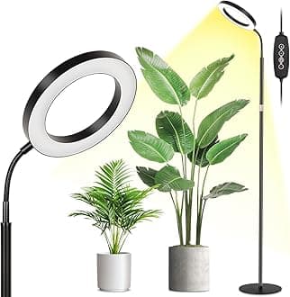 LBW Grow Lights for Indoor Plants with Stand Full Spectrum, Floor Plant Lights for Indoor Growing, 108 LEDs Standing Plant Lamp, 4/8/12H Auto Timer, 6 Brightness,68inchs Height Adjustable,7.8 Diameter