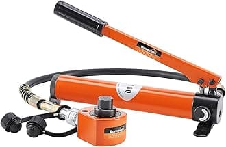 Bonvoisin 10T Hydraulic Cylinder Jack Porta Power Multi-Section 1” Stroke Mini Hydraulic Ram with CP-180 Hydraulic Hand Pump for Machinery Shipbuilding