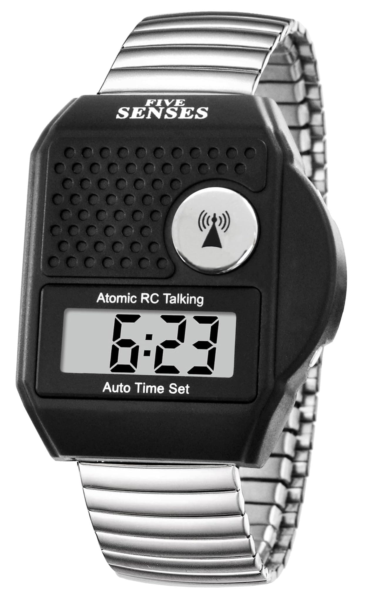 FIVE SENSES Top Button LCD Atomic English Talking Watch (1095)