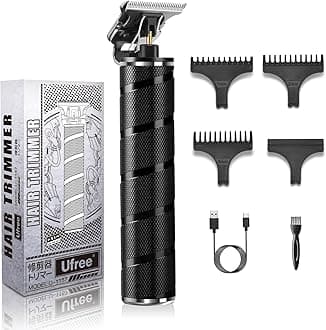 Ufree Beard Trimmer for Men, Trimmer for Men Professional Zero Gapped Trimmer Cordless Edgers Clippers Grooming Kit with Guide Combs Gifts for Men (Black)