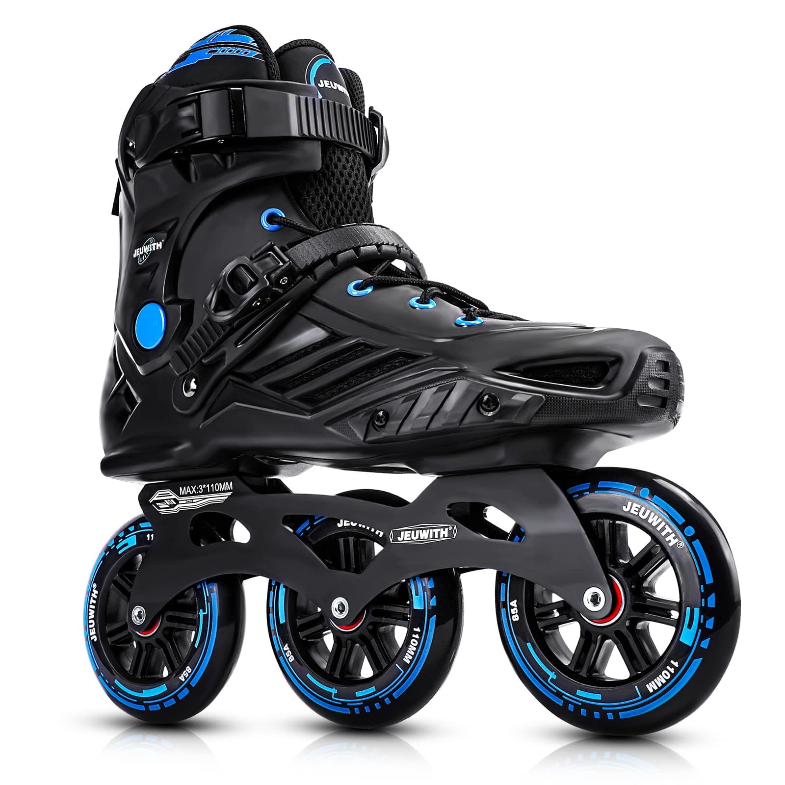 Inline Speed Racing Skates, High Performance Outdoor Roller Skates Blades for Men and Women, JEUWITH 3-Wheel Fitness Inline Skates for Adult and Youth