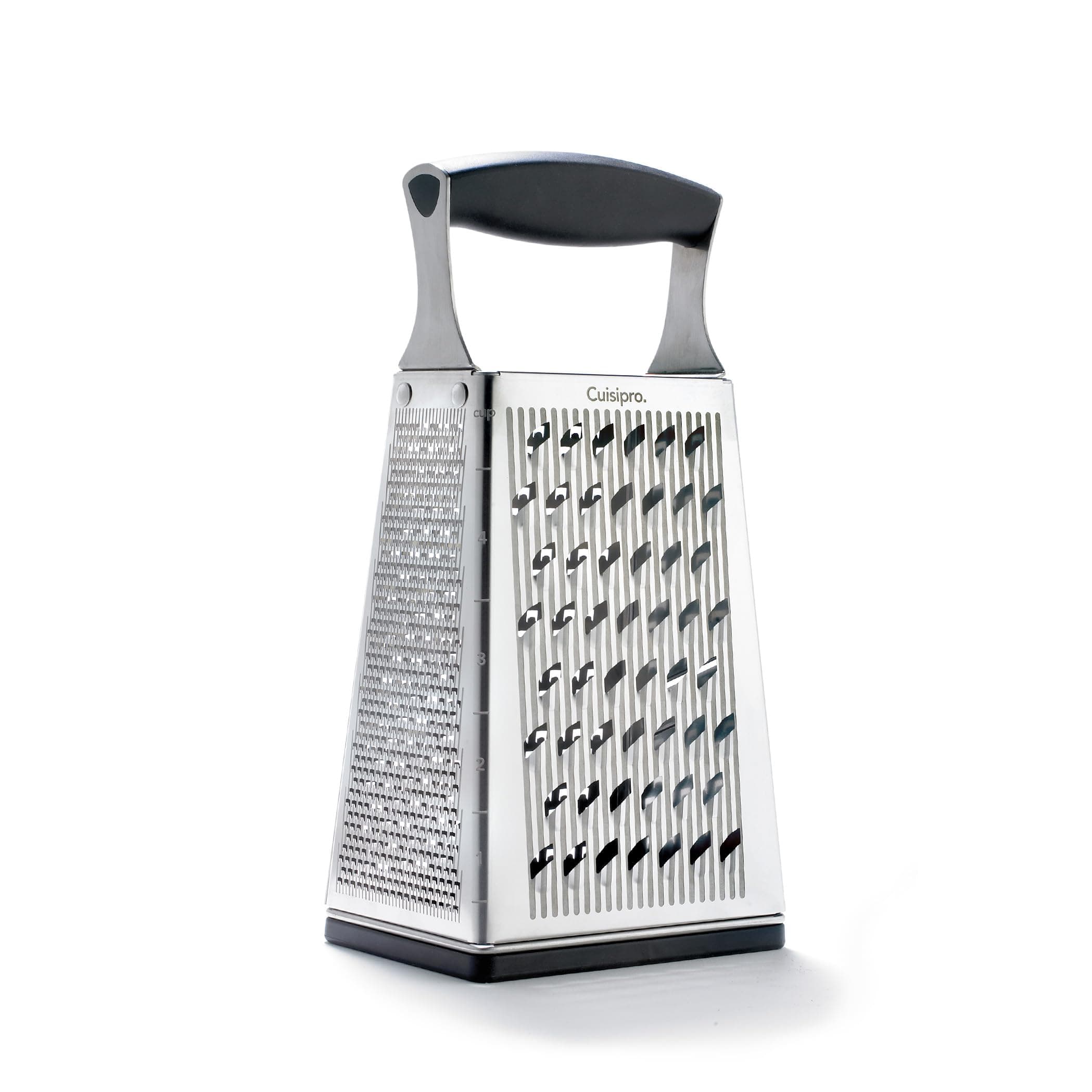 Stainless Steel Cheese Grater with Handle, 4 Sided Box Grater for Kitchen, Ginger Grater Dishwasher Safe, Fruit and Vegetables Slicer, Cheese Shredder for Potato, Chocolate, Parmesan, Ginger