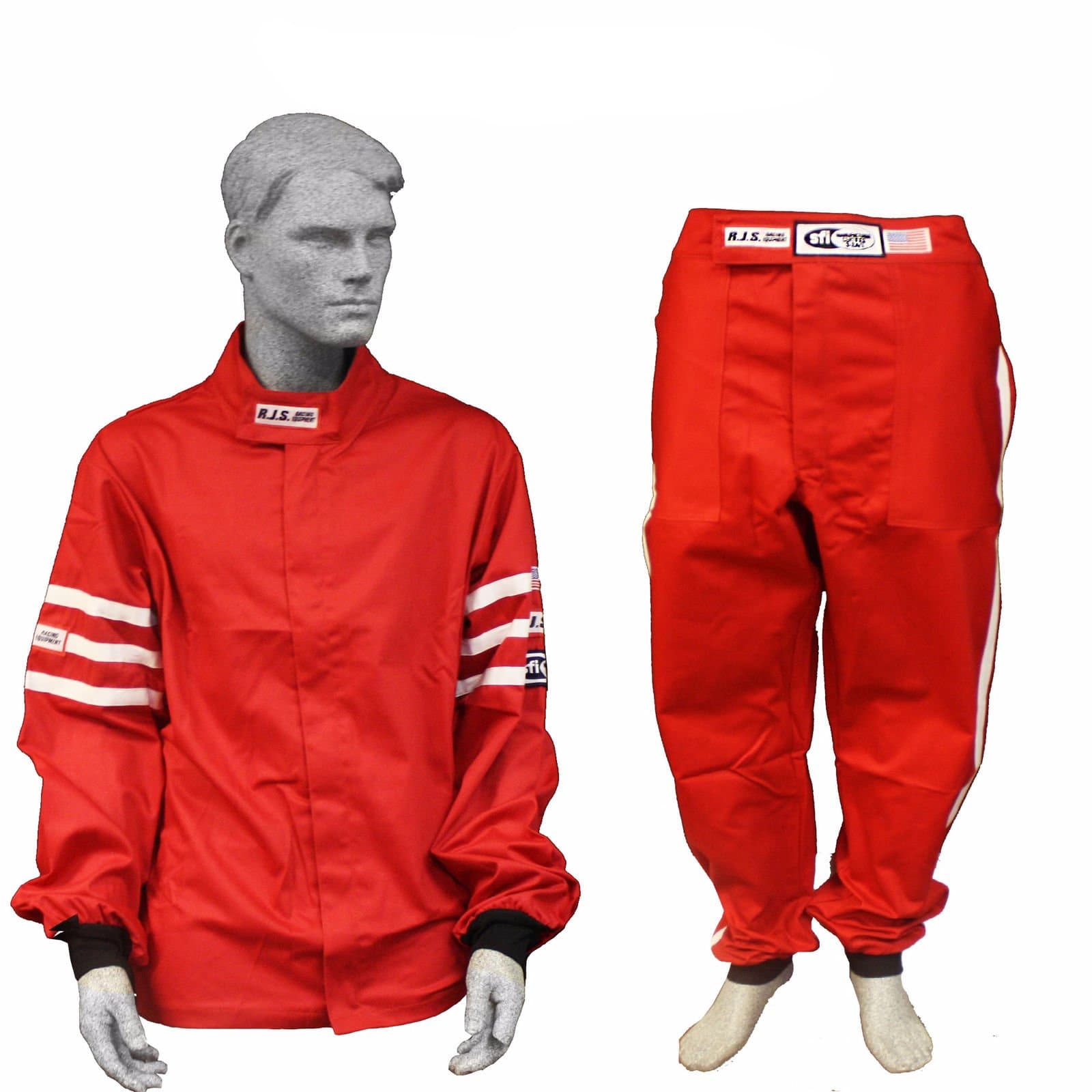 RJS Racing SFI 3.2A/1 Classic FIRE Suit Race Jacket & Pants RED Size Adult Large