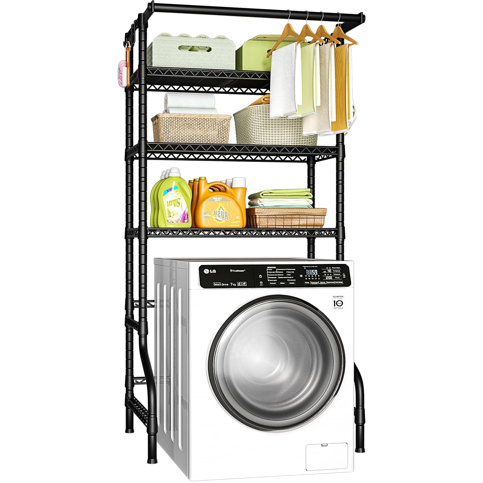 Ulif U11 Washing Machine Dryer Shelf, 3 Tier Storage and Laundry Organizer, Metal Freestanding Standing Shelf, 33" W x 19.7" D x