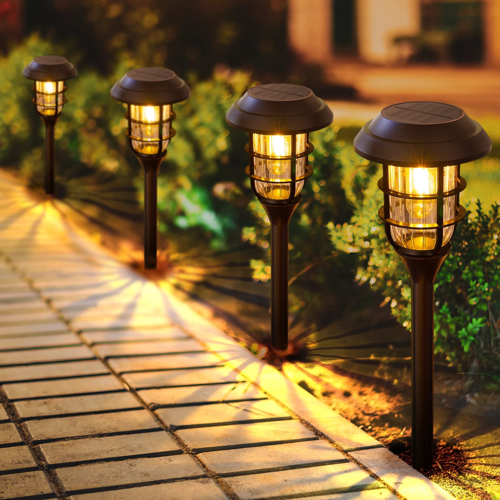 LETMY Solar Pathway Lights Outdoor, 8 Pack Bright Solar Lights Outdoor, IP65 Waterproof Auto On/Off Solar Garden Lights Solar Powered Landscape Lighting for Yard Patio Walkway Driveway