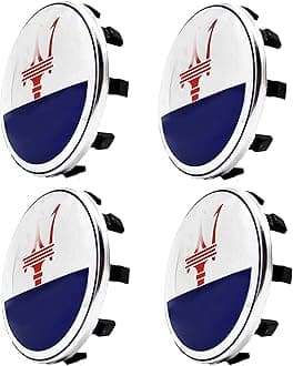 Wheel Hub Center Cap Center Logo Emblem Hub Cover 60mm ABS Material Compatible with Car Accessories (Maser Blue Red)