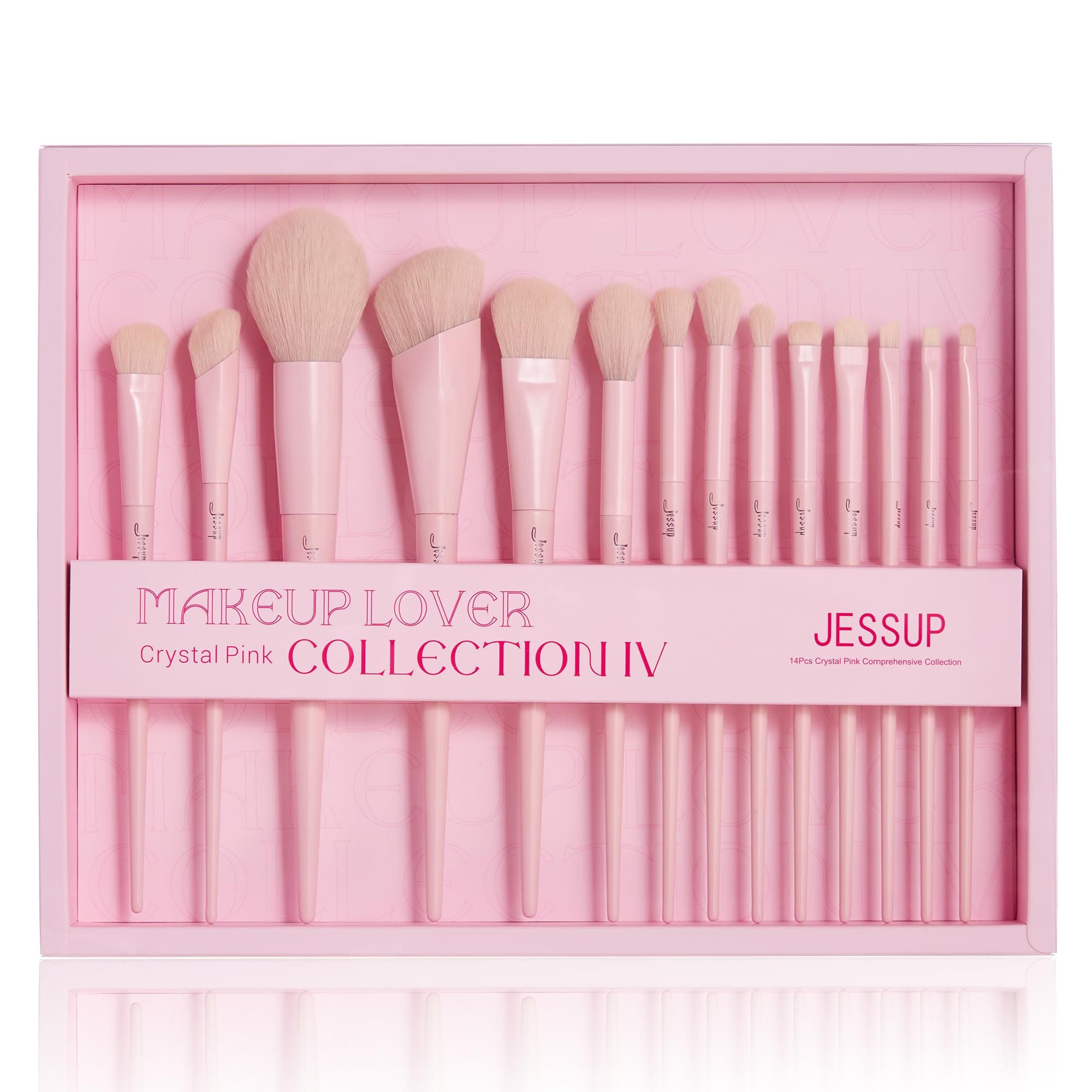 Jessup Makeup Brushes Set 14Pcs Make up Brushes Premium Vegan Foundation Concealer Blush Eyeshadow Eyeliner Powder Highlighter Blending Face Brush Set Gift Packaging T495-G