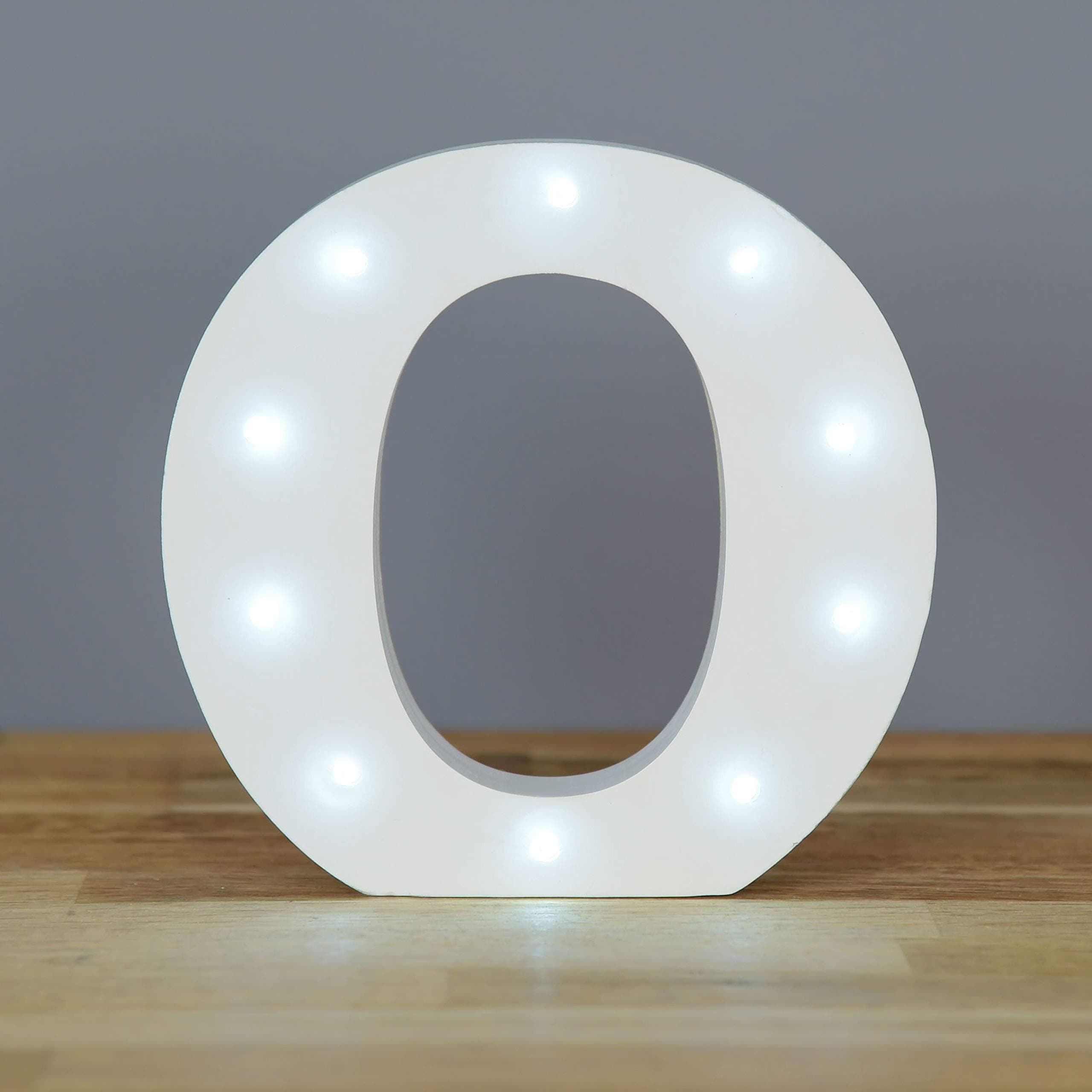 Light Box Letters by Up In Lights White Wooden Light Up Letters Alphabet LED Letter Lights for Room Decor Parties & Festivals Present for Christmas, Birthdays, Baby Showers, Weddings & More - Letter O