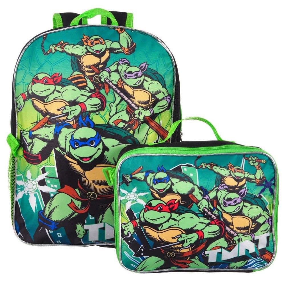 Ninja Turtles TMNT Dimension Boys School Backpack Lunchbox Book Bag SET