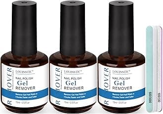 Gel Polish Remover – 45ML, Professional & Fast Gel Remover Kit, Easily Remove Gel Nail Polish in 2-5 Minutes, Gentle, Acetone Free, Not Damage to Natural Nails with Nail Files 3pcs