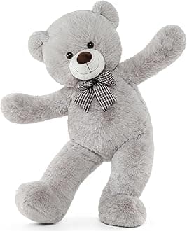 MorisMos Big Teddy Bear, 55inch Large Big Teddy Bear Plush, Lifesize Stuffed Animals Gifts for Girlfriend, Boyfriend, Gray