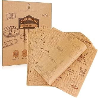 Katbite 100 Pcs Sandwich Wrapping Paper, 12x12 inch Food Basket Liners, Grease Proof & Non-stick Baking Parchment Paper