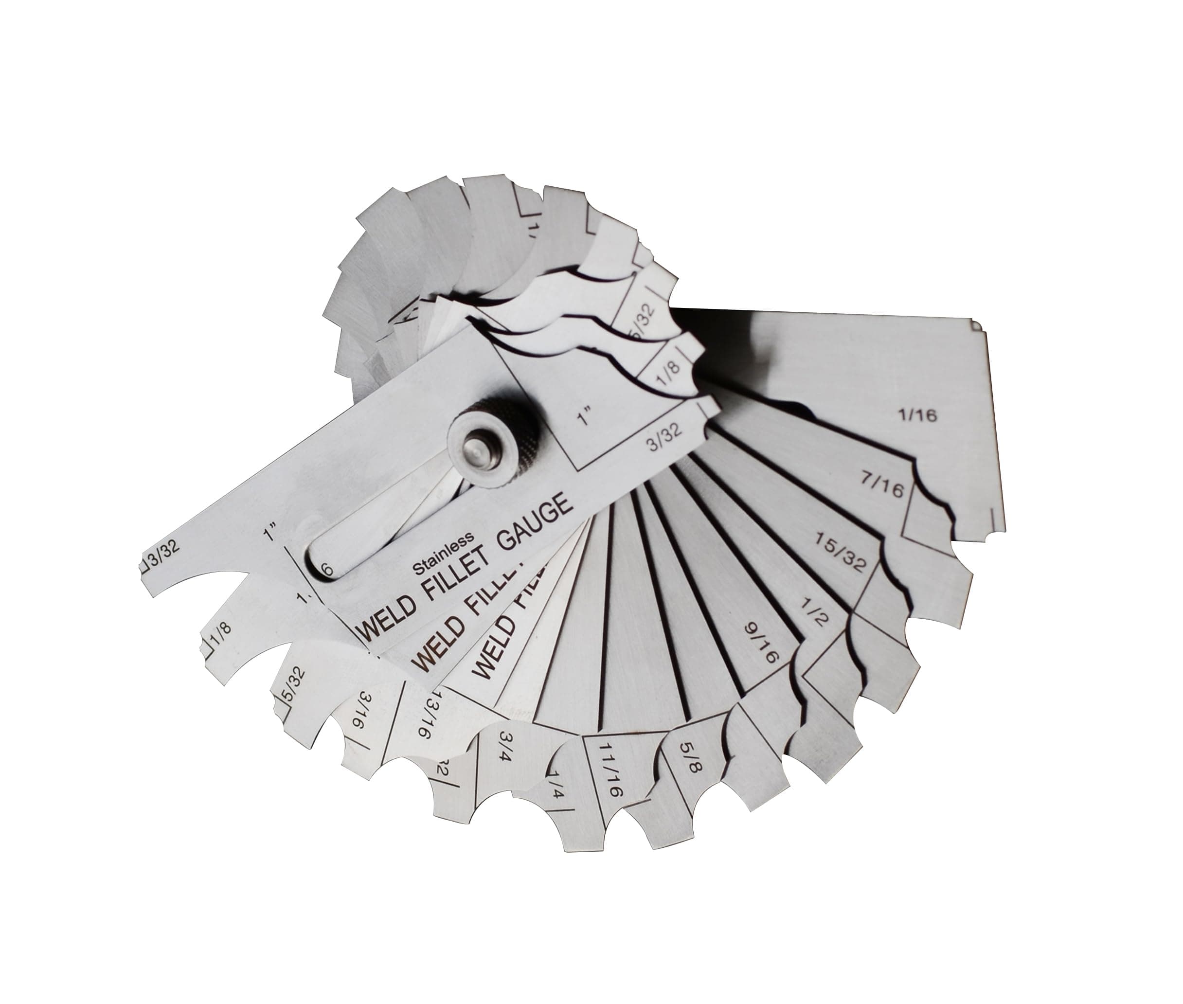 RIVERWELD 12 Piece Fillet Weld Set 1/32" increments to 1/2", 1/16" increments to 1" Inch RL Gauge Welding Inspection Test Ulnar Checking Fillet Leg and Throat Size