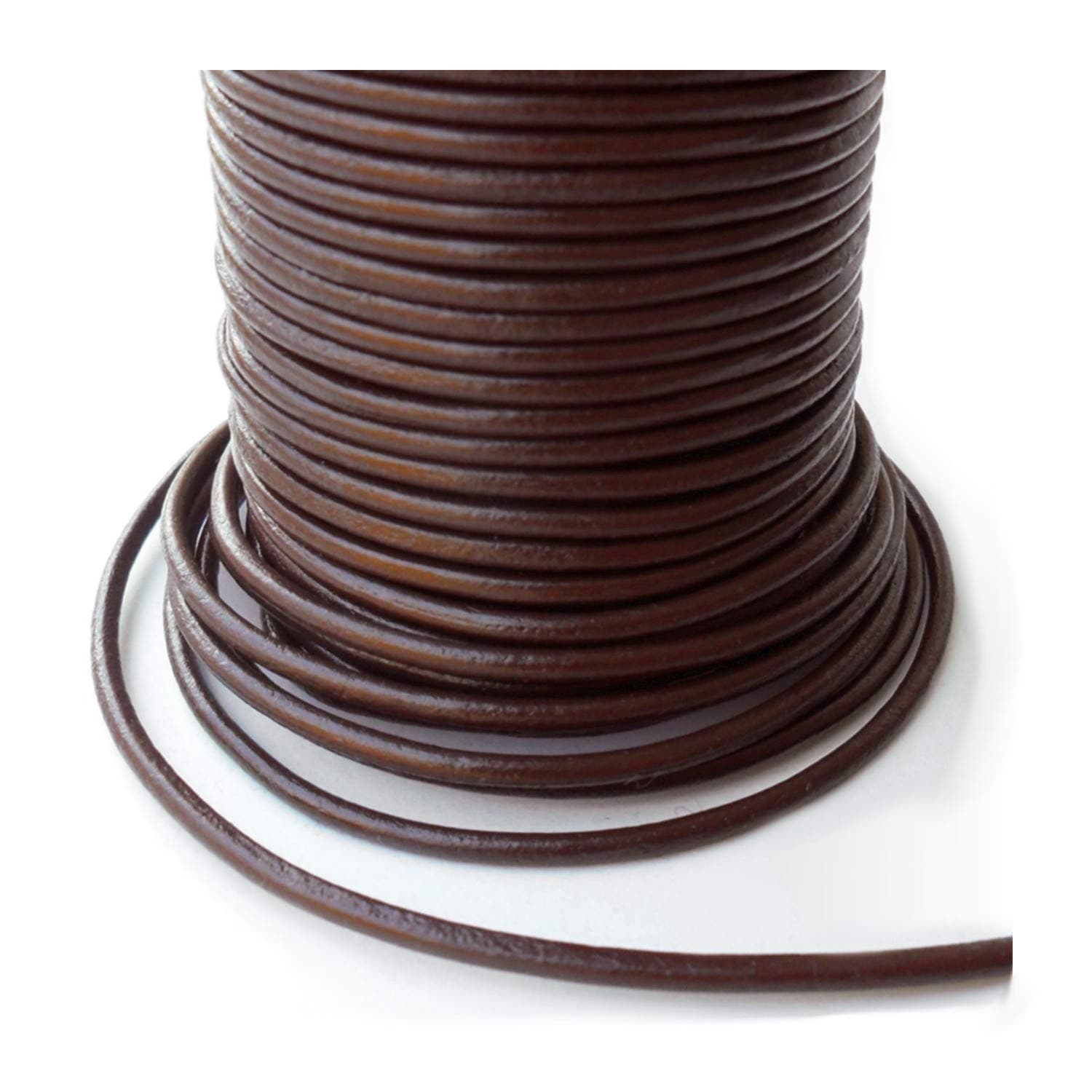 AURORIS - 25m roll Leather Cord Round - Ø 1 mm - Brown