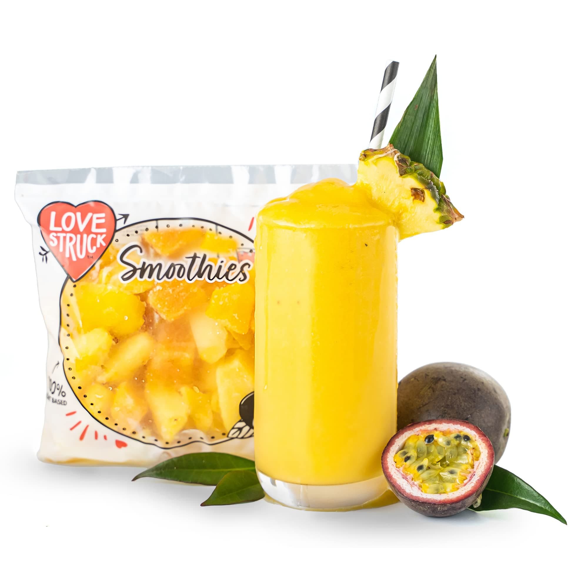 Love Struck Smoothie Bundle, Pash N Shoot, Pack of 20 Frozen Fruit Sachets, Simply blend with juice or water for the perfect smoothie every time. High fibre, low fat. Good Mood Food.…