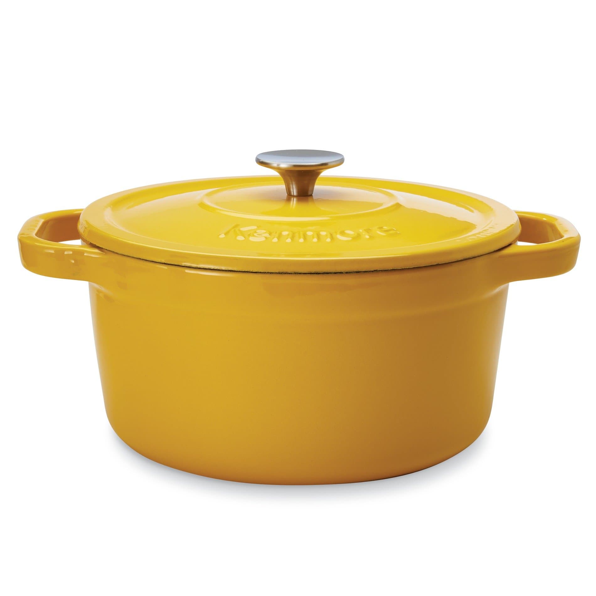 Kenmore 19247 5.5 Quart Cast Iron Enameled Coated Dutch Oven in Yellow