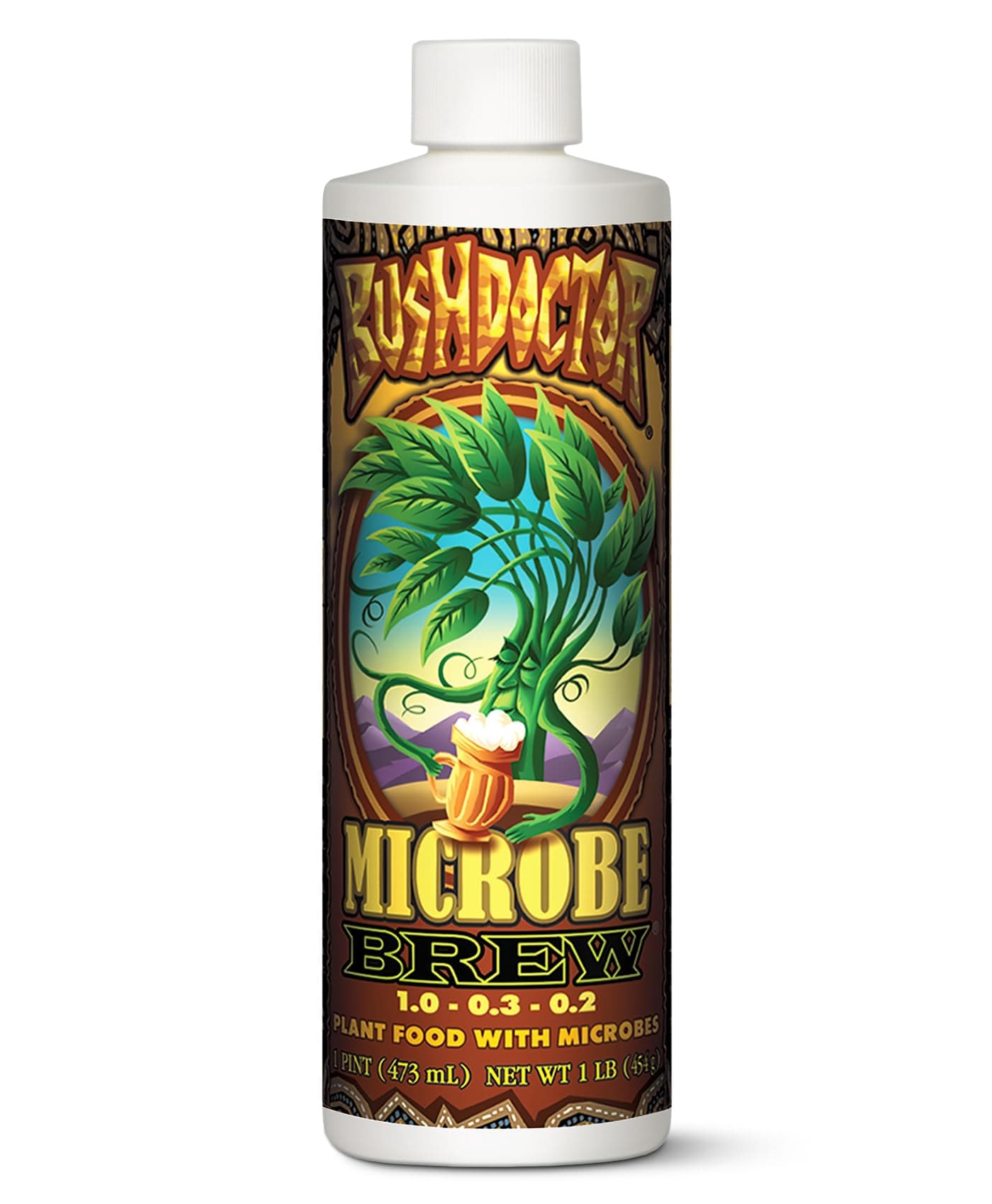 FoxFarm Bush Doctor Microbe Brew - Liquid Microbial Inoculant for Plants - Enhance Root Efficiency & Nutrient Uptake - Supports Hydroponic & Soil Applications for Flowers, Vegetables & Trees - 1 Pint