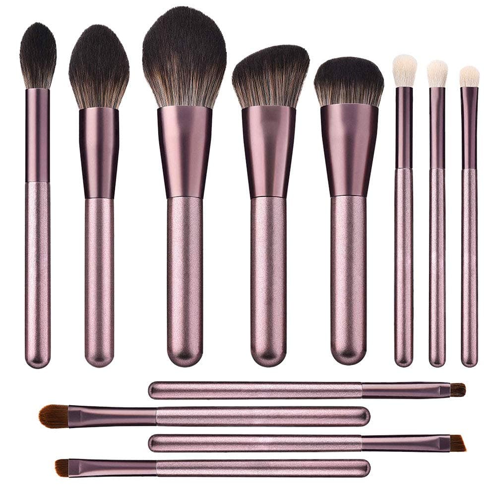 Premium Makeup Brushes Sets Synthetic Foundation Brushes for Blending Powder Concealers Eye Shadows, 12 Pcs Makeup Brush Set