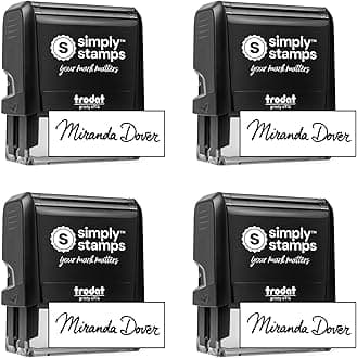 Custom Signature Stamp - Personalized Insignia - Self-Inking - Your Choice of 7 Ink Colors! (4, Xtra Large)