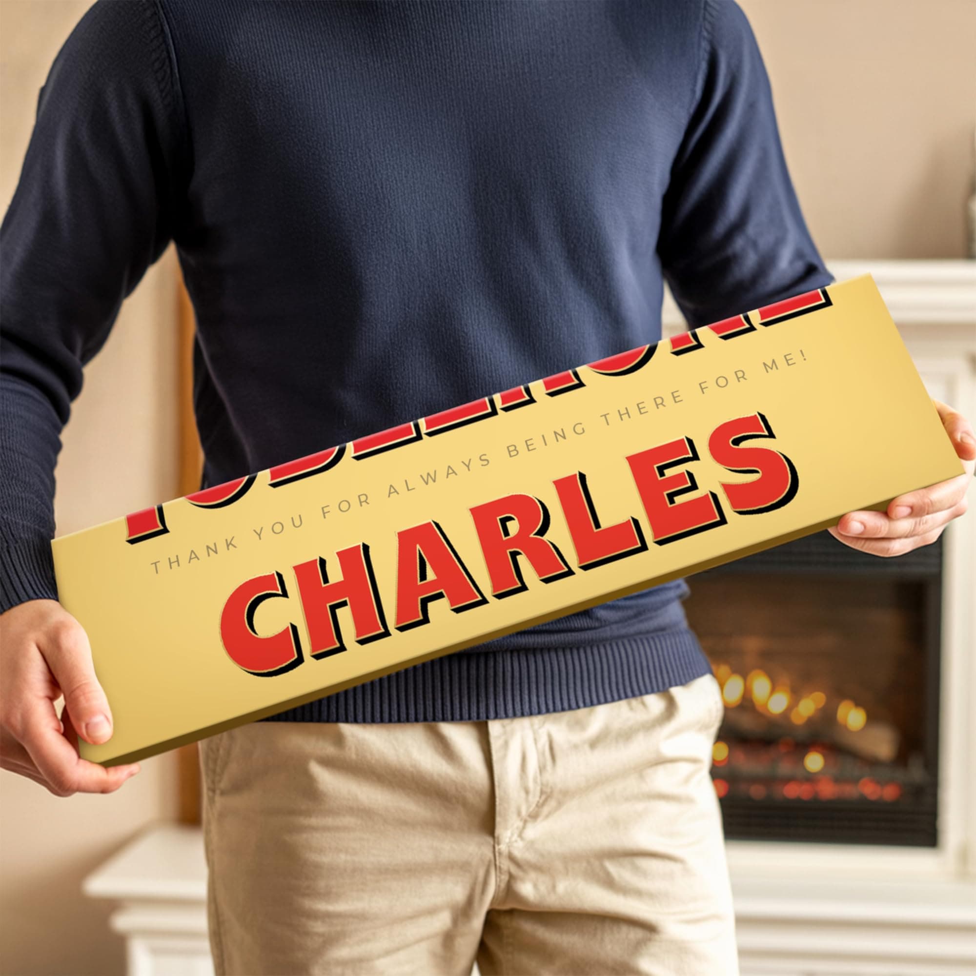 Personalized XXL 10 lbs chocolate bar - Chocolate bar 31.5 Inch personalized with the name or text of your choice and a whopping 10 lbs of delicious honey-almond nougat milk chocolate