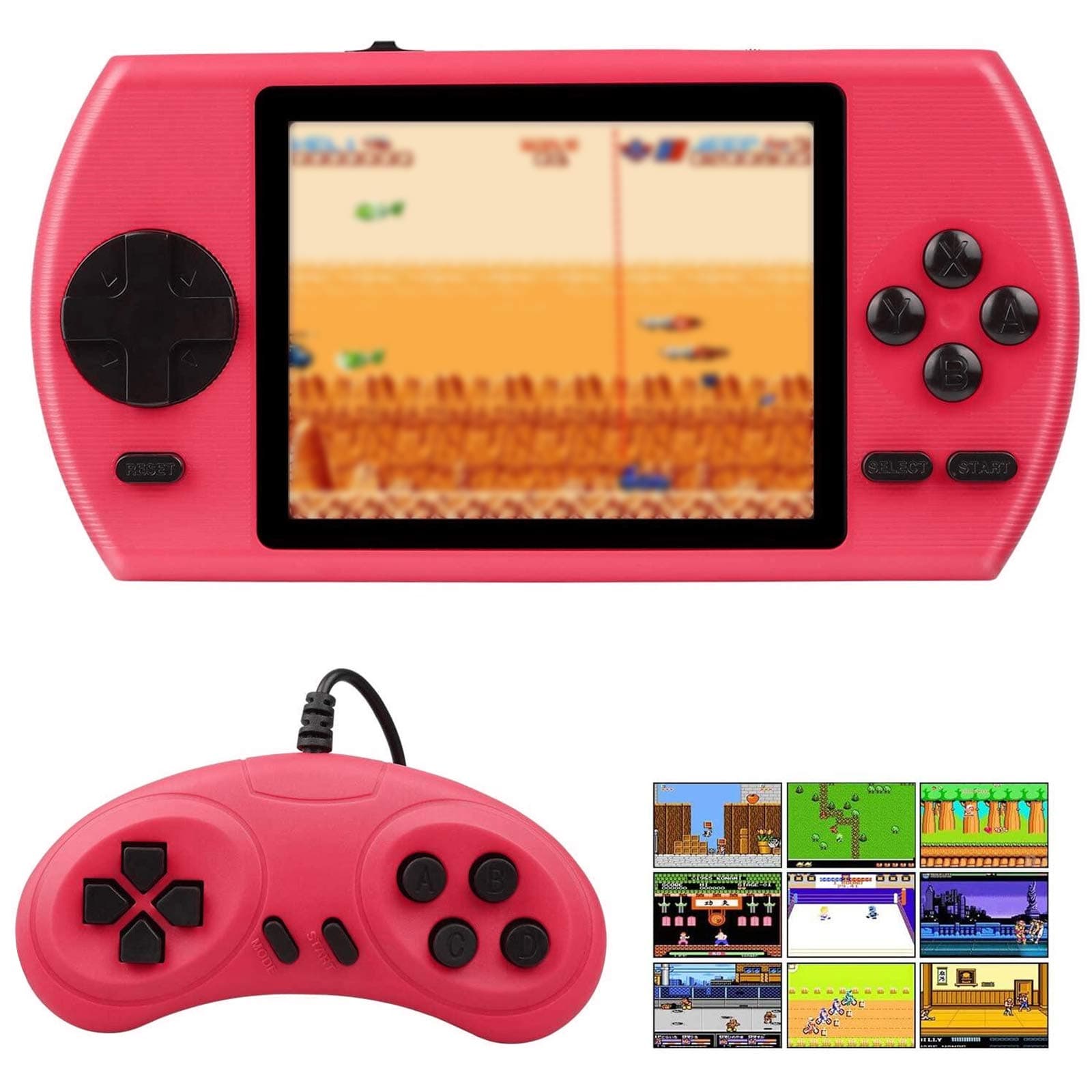 Gameboy, Retro Handheld Game Console with 500 Classical FC Games 3-Inch Color Screen Video Game Console Support for Connecting TV and Two Players Gift for Kids and Adult(Red)