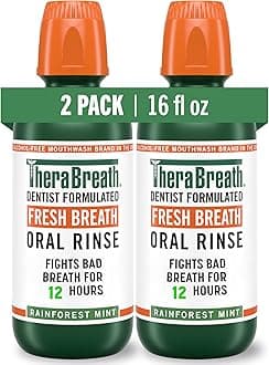 Fresh Breath Mouthwash, Rainforest Mint, Alcohol-Free, 16 Fl Oz (2-Pack)