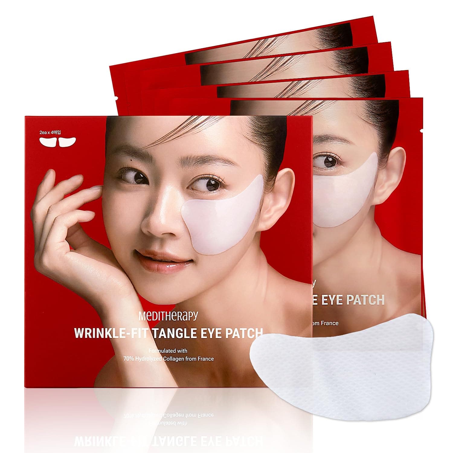 Mega Under Eye Masks (4 Pairs), Wrinkle-Fit Tangle Eye Patch, Korean Eye Mask for Puffiness, Dark Circles, Under Eye Bags, Anti-Wrinkle, Korean Skincare