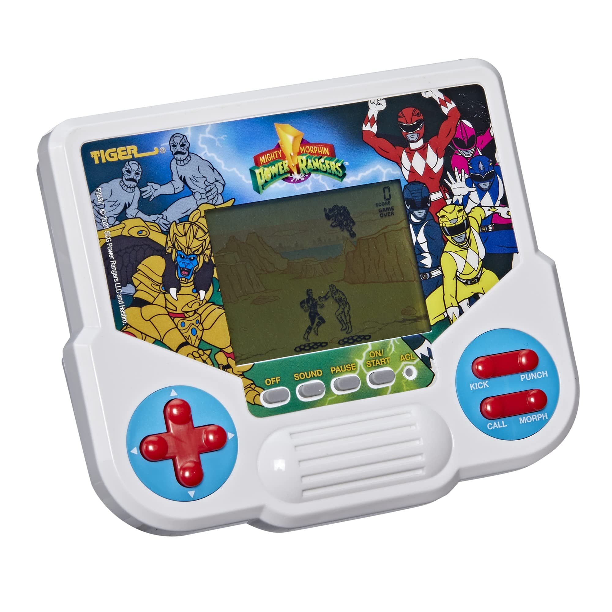 Tiger Electronics Mighty Morphin Power Rangers Electronic LCD Video Game, Retro-Inspired Edition, Handheld 1-Player Game, Ages 8 and Up