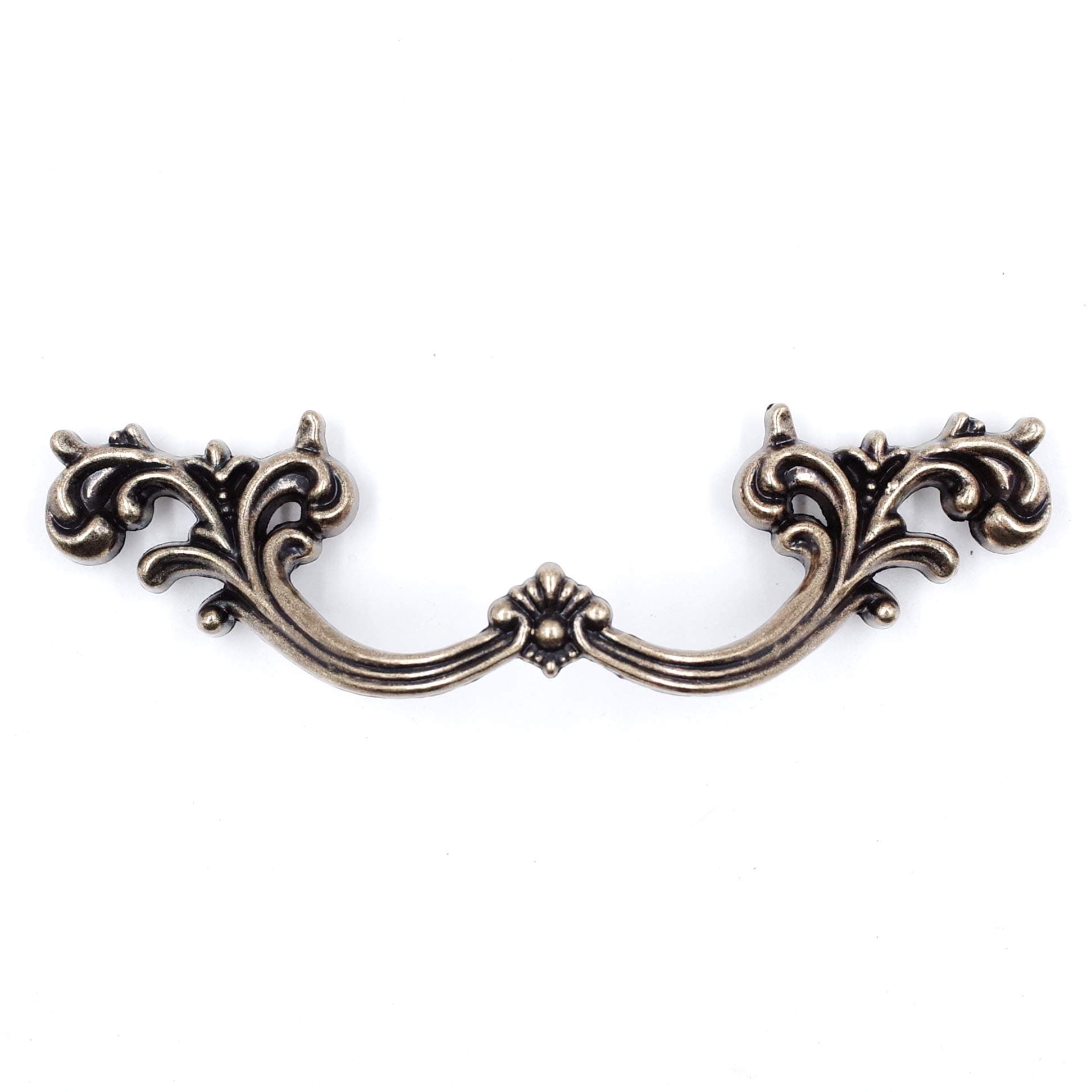 Jetland French Provincial Drawer Pulls - 6-Pack, Antique Brass, 3" Hole Centers, Vintage Shabby Chic Pulls for Dresser Nightstand Cabinet, PW1619ABR76